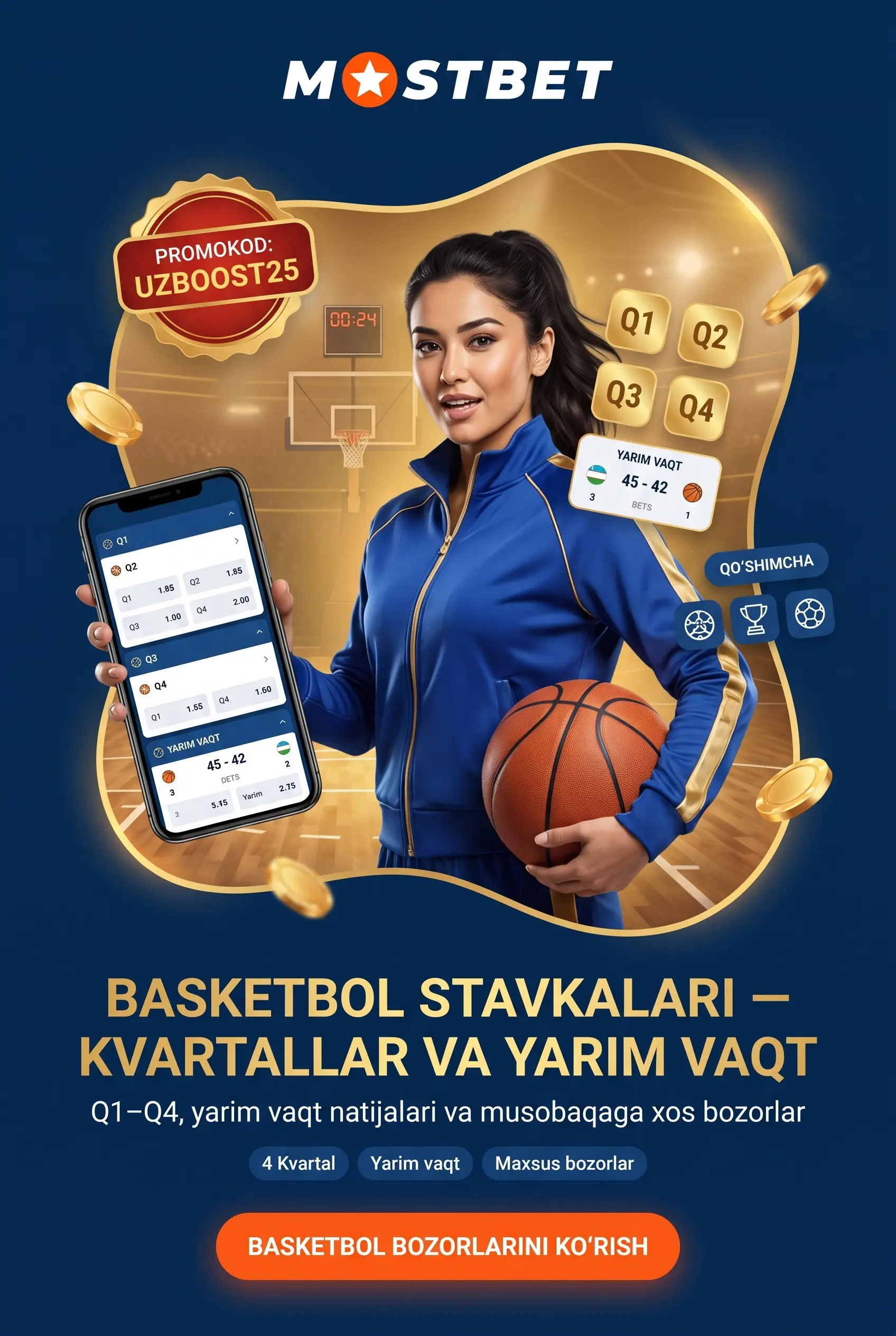 Баскетбольные ставки в Mostbet