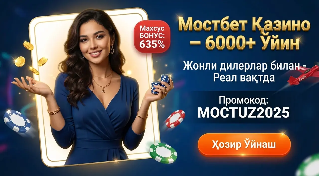 MOSTBET Қазино – 6000+ Ўйин ва Жонли Дилерлар