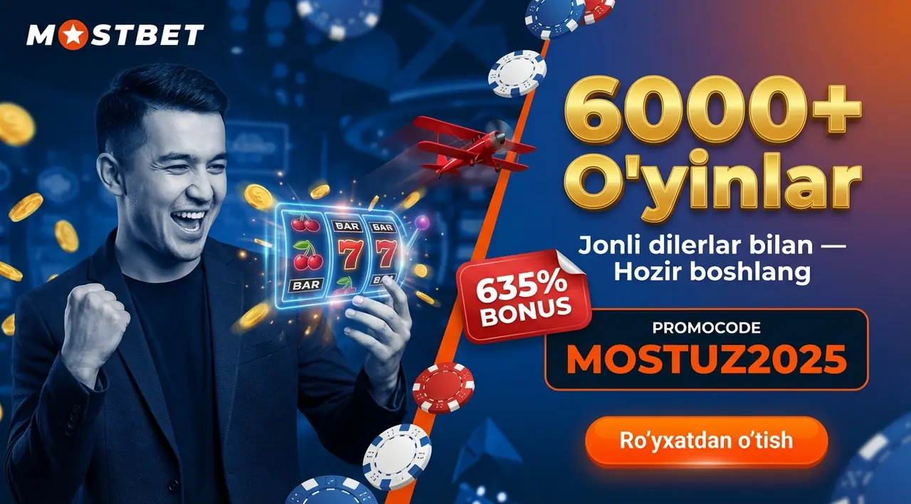 Mostbet Qazino – 6000+ O'yin va Jonli Dilerlar